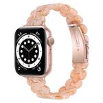 Oval Resin Watch Band For Apple Watch Series 8&7 41mm / SE 2&6&SE&5&4 40mm / 3&2&1 38mm(Silk White)