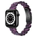 Oval Resin Watch Band For Apple Watch Series 8&7 41mm / SE 2&6&SE&5&4 40mm / 3&2&1 38mm(Purple Light)