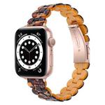 Oval Resin Watch Band For Apple Watch Ultra 49mm / Series 8&7 45mm / SE 2&6&SE&5&4 44mm / 3&2&1 42mm(Leopard Print)