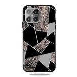 For iPhone 13 mini Frosted Fashion Marble Shockproof  TPU Protective Case (Black Gold Triangle)