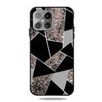 Frosted Fashion Marble Shockproof  TPU Protective Case For iPhone 13(Black Gold Triangle)