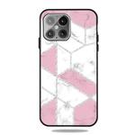 For iPhone 13 Pro Max Frosted Fashion Marble Shockproof  TPU Protective Case (White Block)