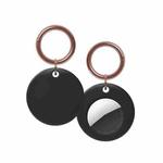 Silicone Shockproof Protective Cover Case with Keychain Ring For AirTag(Black)