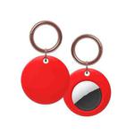 Silicone Shockproof Protective Cover Case with Keychain Ring For AirTag(Red)