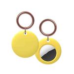 Silicone Shockproof Protective Cover Case with Keychain Ring For AirTag(Yellow)