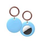 Silicone Shockproof Protective Cover Case with Keychain Ring For AirTag(Sky Blue)