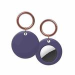 Silicone Shockproof Protective Cover Case with Keychain Ring For AirTag(Lavender Grey)