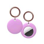 Silicone Shockproof Protective Cover Case with Keychain Ring For AirTag(Purple)