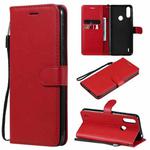 For Motorola Moto E7 Power Solid Color Horizontal Flip Protective Leather Case with Holder & Card Slots & Wallet & Photo Frame & Lanyard(Red)