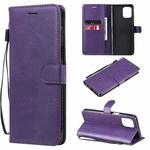 For Motorola Edge S 4G Solid Color Horizontal Flip Protective Leather Case with Holder & Card Slots & Wallet & Photo Frame & Lanyard(Purple)