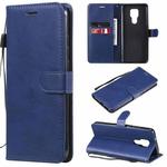For Motorola Moto G Play 2021 Solid Color Horizontal Flip Protective Leather Case with Holder & Card Slots & Wallet & Photo Frame & Lanyard(Blue)