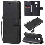 For Motorola Moto G Power 2021 Solid Color Horizontal Flip Protective Leather Case with Holder & Card Slots & Wallet & Photo Frame & Lanyard(Black)
