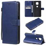 For Motorola Moto G Power 2021 Solid Color Horizontal Flip Protective Leather Case with Holder & Card Slots & Wallet & Photo Frame & Lanyard(Blue)