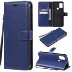For Motorola Moto G10 / G30 Solid Color Horizontal Flip Protective Leather Case with Holder & Card Slots & Wallet & Photo Frame & Lanyard(Blue)