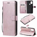 For Motorola Moto G10 / G30 Solid Color Horizontal Flip Protective Leather Case with Holder & Card Slots & Wallet & Photo Frame & Lanyard(Rose Gold)