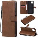 For Samsung Galaxy A22 5G Solid Color Horizontal Flip Protective Leather Case with Holder & Card Slots & Wallet & Photo Frame & Lanyard(Brown)