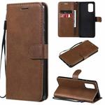 For Samsung Galaxy A32 4G Solid Color Horizontal Flip Protective Leather Case with Holder & Card Slots & Wallet & Photo Frame & Lanyard(Brown)