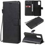For Samsung Galaxy A32 4G Solid Color Horizontal Flip Protective Leather Case with Holder & Card Slots & Wallet & Photo Frame & Lanyard(Black)