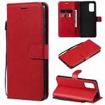 For Samsung Galaxy A32 4G Solid Color Horizontal Flip Protective Leather Case with Holder & Card Slots & Wallet & Photo Frame & Lanyard(Red)