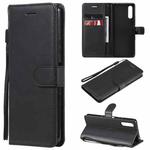 For Sony Xperia 10 III Solid Color Horizontal Flip Protective Leather Case with Holder & Card Slots & Wallet & Photo Frame & Lanyard(Black)