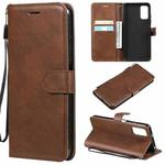 For Xiaomi Redmi Note 10 5G / Poco M3 Pro Solid Color Horizontal Flip Protective Leather Case with Holder & Card Slots & Wallet & Photo Frame & Lanyard(Brown)