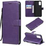 For Xiaomi Redmi Note 10 5G / Poco M3 Pro Solid Color Horizontal Flip Protective Leather Case with Holder & Card Slots & Wallet & Photo Frame & Lanyard(Purple)