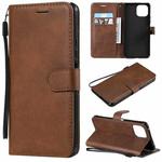 For Xiaomi Mi 11 Lite Solid Color Horizontal Flip Protective Leather Case with Holder & Card Slots & Wallet & Photo Frame & Lanyard(Brown)
