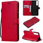 For LG Stylo 7 5G / 4G Solid Color Horizontal Flip Protective Leather Case with Holder & Card Slots & Wallet & Photo Frame & Lanyard(Red)