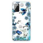 For Samsung Galaxy A02s EU Version Colored Drawing Clear TPU Protective Cases(Chrysanthemum Butterfly)