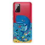 For Samsung Galaxy A02s EU Version Colored Drawing Clear TPU Protective Cases(Whale Seabed)