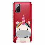 For Samsung Galaxy A02s EU Version Colored Drawing Clear TPU Protective Cases(Fat Unicorn)