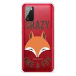 For Samsung Galaxy A02s EU Version Colored Drawing Clear TPU Protective Cases(Fox Head)