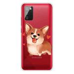 For Samsung Galaxy A02s EU Version Colored Drawing Clear TPU Protective Cases(Love Corgi)