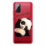For Samsung Galaxy A02s EU Version Colored Drawing Clear TPU Protective Cases(Tilted Head Panda)