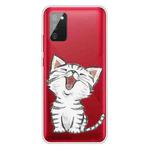 For Samsung Galaxy A02s EU Version Colored Drawing Clear TPU Protective Cases(Laughing Cat)