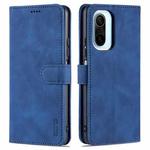 For Xiaomi Poco F3 AZNS Skin Feel Calf Texture Horizontal Flip Leather Case with Card Slots & Holder & Wallet(Blue)