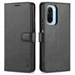 For Xiaomi Poco F3 AZNS Skin Feel Calf Texture Horizontal Flip Leather Case with Card Slots & Holder & Wallet(Black)