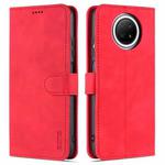 For Xiaomi Redmi Note 9 5G AZNS Skin Feel Calf Texture Horizontal Flip Leather Case with Card Slots & Holder & Wallet(Red)