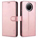 For Xiaomi Redmi Note 9 5G AZNS Skin Feel Calf Texture Horizontal Flip Leather Case with Card Slots & Holder & Wallet(Rose Gold)