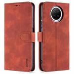 For Xiaomi Redmi Note 9 5G AZNS Skin Feel Calf Texture Horizontal Flip Leather Case with Card Slots & Holder & Wallet(Brown)