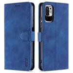 For Xiaomi Redmi Note 10 5G AZNS Skin Feel Calf Texture Horizontal Flip Leather Case with Card Slots & Holder & Wallet(Blue)