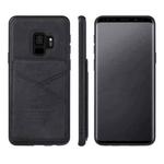 For Samsung Galaxy S9 TAOKKIM Retro Matte PU Leather + PC + TPU Shockproof Back Cover Case with Holder & Card Slot(Black)