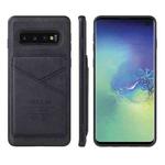 For Samsung Galaxy S10e TAOKKIM Retro Matte PU Leather + PC + TPU Shockproof Back Cover Case with Holder & Card Slot(Black)