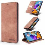 For Samsung Galaxy A21s TAOKKIM Retro Matte PU Horizontal Flip Leather Case with Holder & Card Slots(Brown)
