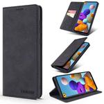 For Samsung Galaxy A21s TAOKKIM Retro Matte PU Horizontal Flip Leather Case with Holder & Card Slots(Black)