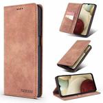 For Samsung Galaxy A42 5G TAOKKIM Retro Matte PU Horizontal Flip Leather Case with Holder & Card Slots(Brown)
