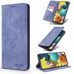 For Samsung Galaxy A51 TAOKKIM Retro Matte PU Horizontal Flip Leather Case with Holder & Card Slots(Blue)
