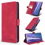 For Samsung Galaxy Note20 TAOKKIM Retro Matte PU Horizontal Flip Leather Case with Holder & Card Slots(Red)
