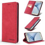 For Samsung Galaxy S7 Edge TAOKKIM Retro Matte PU Horizontal Flip Leather Case with Holder & Card Slots(Red)