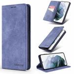 For Samsung Galaxy S21 5G TAOKKIM Retro Matte PU Horizontal Flip Leather Case with Holder & Card Slots(Blue)